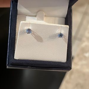 Sterling silver blue topaz stud earrings